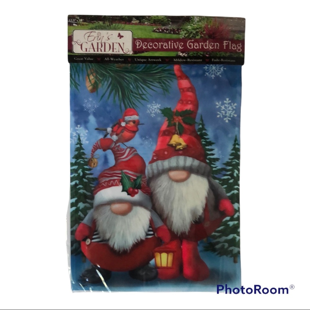 Erins Garden‎ Winter Gnomes Decorative Garden Flag NWT